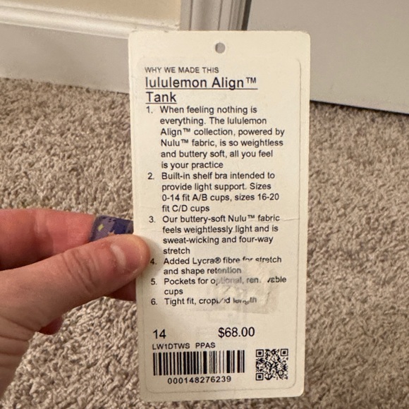 NWT Lululemon Align Tank Top Purple Ash Size 14 - Picture 10 of 10